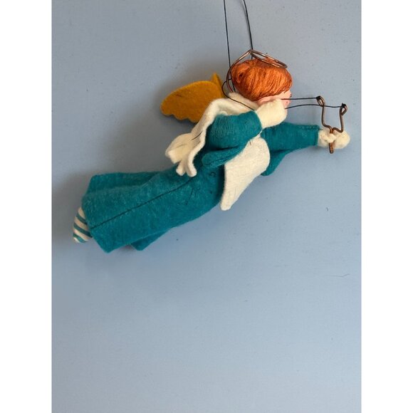 Vintage Simpich Doll Angel Ornament "Pete" 6" Felt Wings Slingshot Naughty Angel - Picture 8 of 9